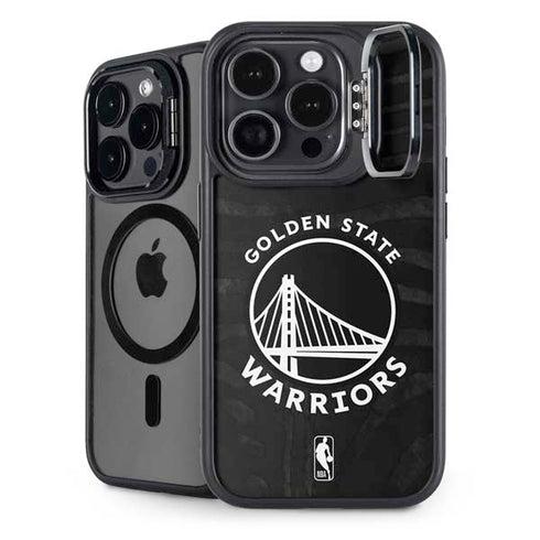 NBA Golden State Warriors Black Animal Print iPhone 14 Pro Kickstand Case